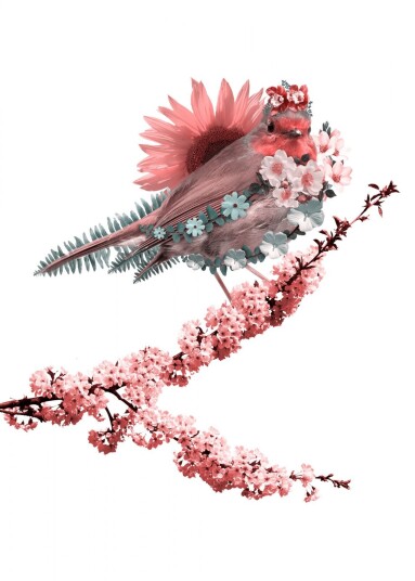 Namly Design Plakat Blomstrete Fuglekunst POSTERCZFBQQ