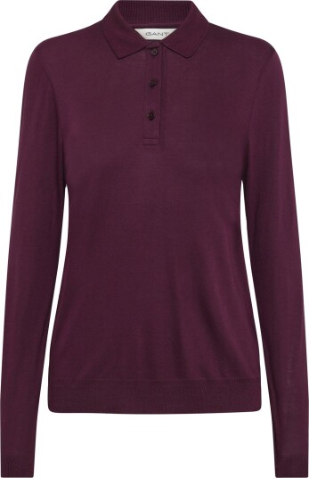 Gant Reg Ls Seamless Polo Burgundy M