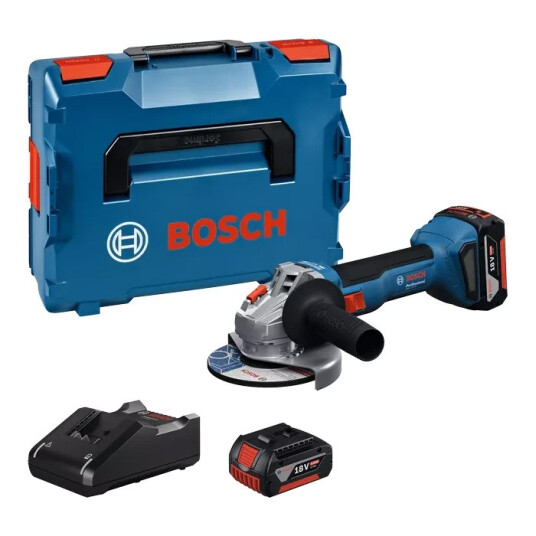 Bosch Professional GWS 18V 8 Vinkelsliper   Inkl. 2x 5.0Ah batterier 18V L BOXX 136