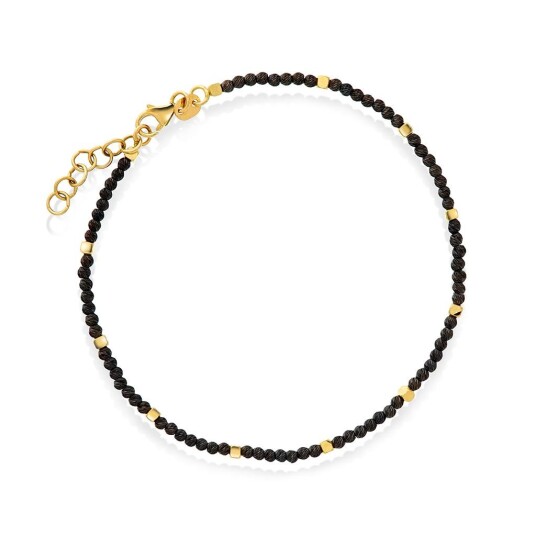 Pan Jewelry Armbånd i 585 gult gull med sort legering Pan Jewelry Armbånd i 585 gult gull med sort legering