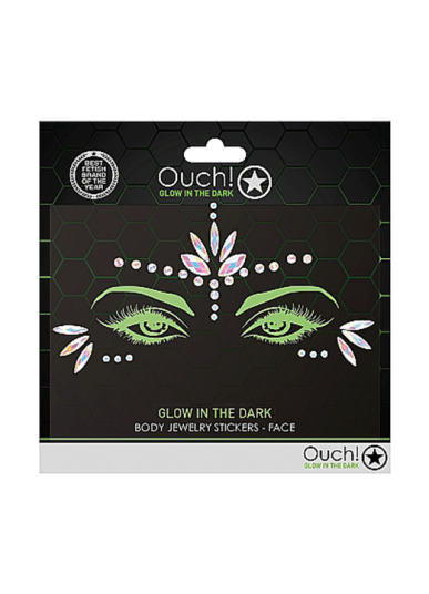 Ouch Body Jewelry Stickers Face Glow In The Dark