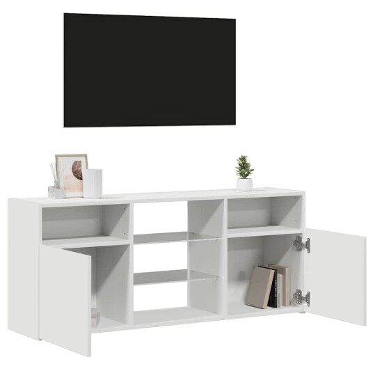vidaXL TV-benk med LED-lys hvit 120x30x50 cm