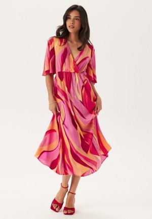 ONLY Onlphiline Flared Long Dress Strawberry Moon Aop:tulip XS