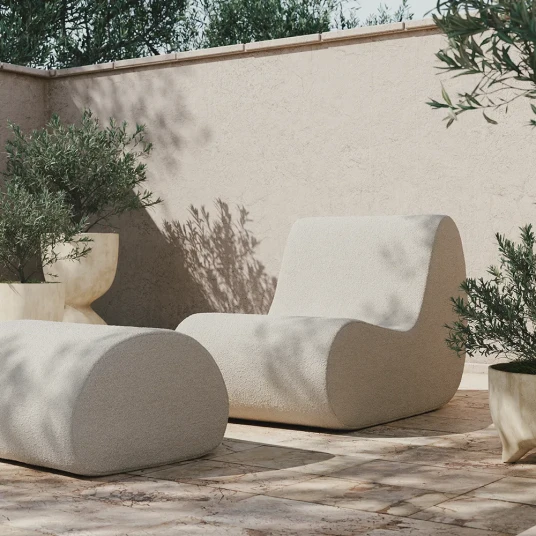 Ferm Living Rouli Pouf Pure Bouclé Off white