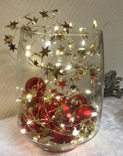 Silver trådslynge med led lys