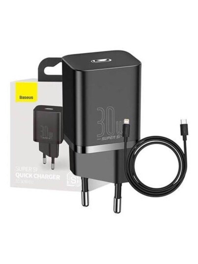Baseus 30W Super Si USB-C Hurtiglader - Svart