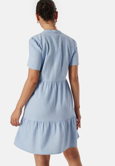 ONLY Onltiri-Caro V-Nec Lin Dress Cashmere Blue S