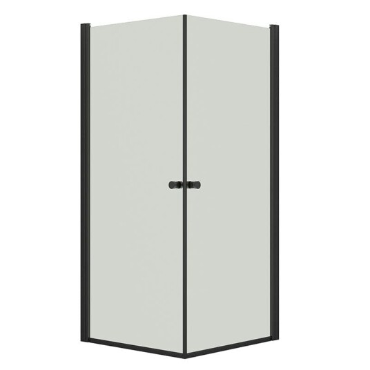 Dansani Match A+A Dusjhjørne Rett Svart Matt / 90x90cm Klart Glass