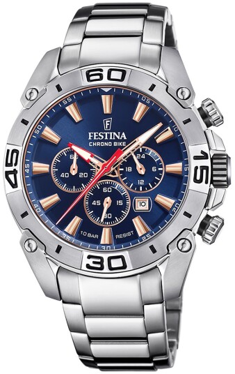 Festina Herreklokke F20543 4 Chrono Bike Blå/Stål Ø45.5 mm Festina Herreklokke F20543 4 Chrono Bike Blå/Stål Ø45.5 mm