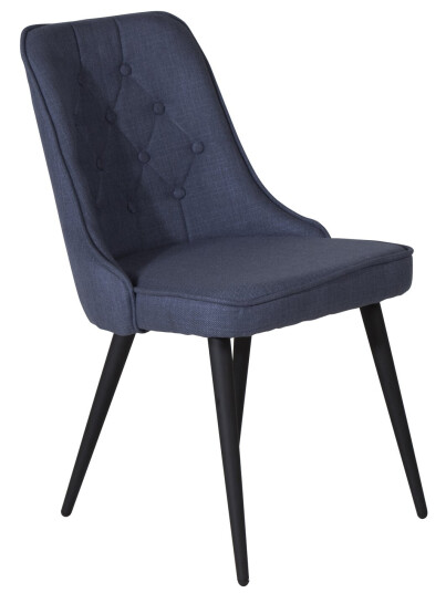 Venture Design Velvet deluxe spise stol Blå Textil/svart Blå