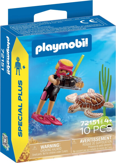 PLAYMOBIL Kvindelig Dykker Med Skildpadde - Multi/patterned - ONE SIZE