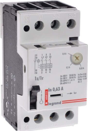 Legrand Motorbryter 3P 0,12Kw 0,4 0,63A M250 1Z/1R 0,63 606823 Legrand Motorbryter 3P 0,12Kw 0,4 0,63A M250 1Z/1R 0,63 606823