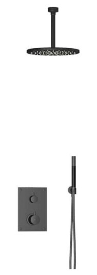 Tapwell Box7268 Takdusj Innbygging - Takmontert Svart Matt / 200mm Ø300mm (TA-9424905)