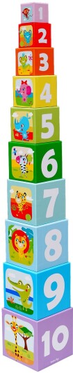 Barbo Toys Little Bright Ones - 10 Stacking Cubes - Safari Barbo Toys Little Bright Ones - 10 Stacking Cubes - Safari