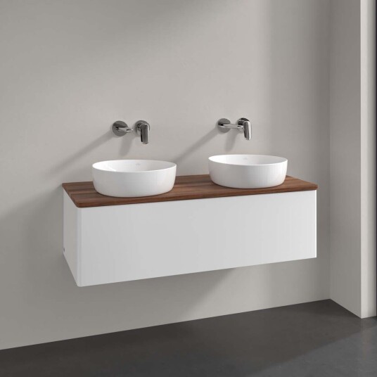 Villeroy & Boch  Antao Servantskap med 1 skuff 120x50x36 cm m/lys Hvit Matt/Valnøtt