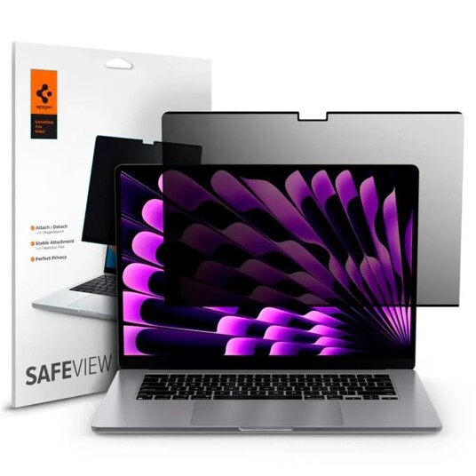 Spigen Afl06951, Bærbar Pc-Skjermbeskytter, Gjennomsiktig, Apple, Macbook Air 15, 1 Stykker