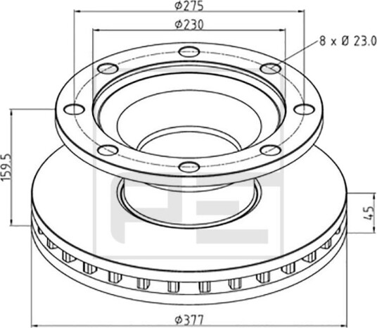 PETERS ENNEPETAL 046.375 00A Bremseskive