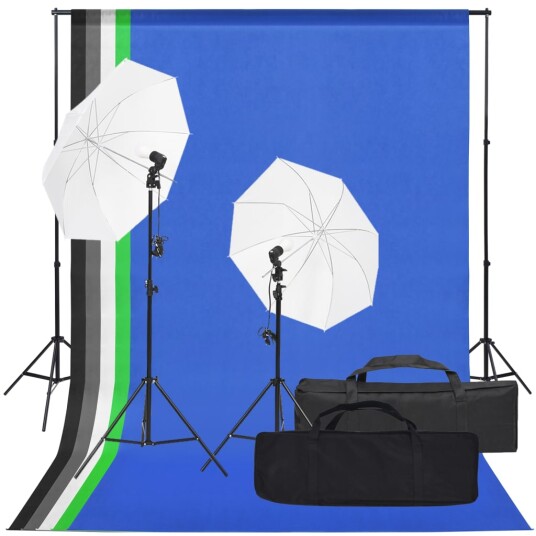 vidaXL Fotostudiosett med lyssett og bakgrunn vidaXL Fotostudiosett med lyssett og bakgrunn