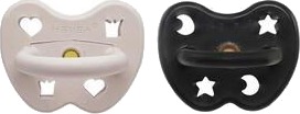 Hevea Round Teat 3-36 Months - Noir X Linen - 2 stk. Hevea Round Teat 3-36 Months - Noir X Linen - 2 stk.