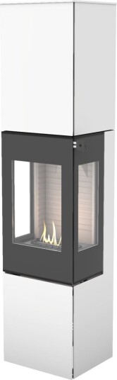 Nexo 185 hvit frittstående biopeis med sideglass og glassdør