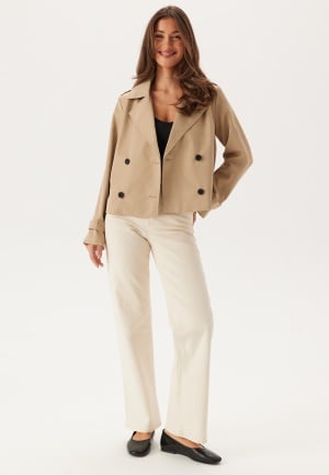 VILA Viaddison L/S SHORT TRENCHCOAT Savannah Tan 44