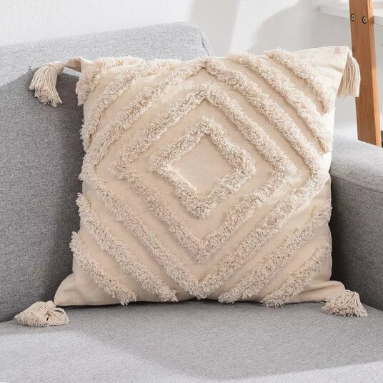Putetrekk Natural Boho 45 x 45 cm beige Size: 45 x 45 cm Putetrekk Natural Boho 45 x 45 cm beige Size: 45 x 45 cm