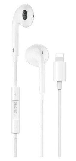 Dudao X14+ In-ear headphones with microphone Lightning Hvit