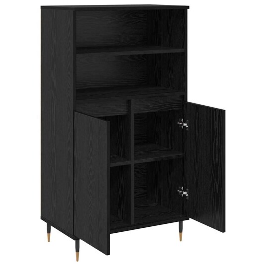 Høyskap Svart 60 x 36 x 110 cm Konstruert tre Høyskap Svart 60 x 36 x 110 cm Konstruert tre