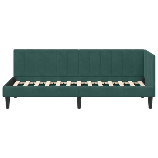 Hjørnesengramme med hodegjerde Mørkegrønn 80 x 200 cm Fløyel Hjørnesengramme med hodegjerde Mørkegrønn 80 x 200 cm Fløyel