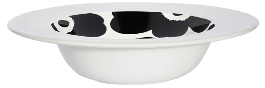 Marimekko Unikko Syvä Lautanen dyp tallerken 20 cm hvit/svart Marimekko Unikko Syvä Lautanen dyp tallerken 20 cm hvit/svart