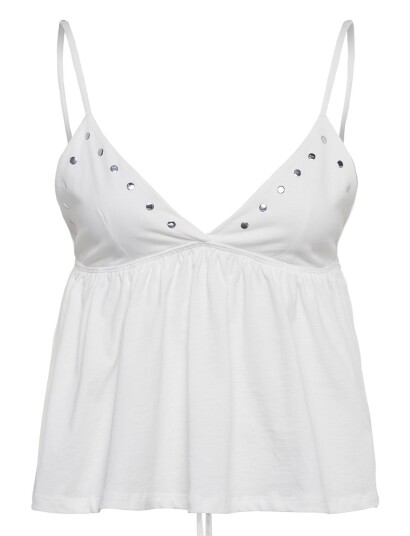 Gina Tricot Studs Singlet - White - XS