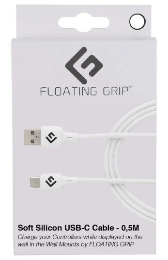 Floating Grip 0,5M USB-C Kabel i Silikon Hvit