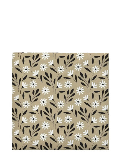Broste Copenhagen Meadow Paper Napkin - Beige - L 33CM