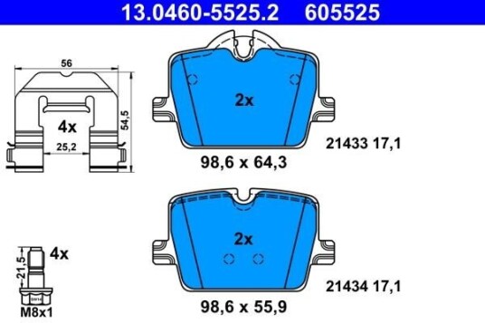 Bremseklosser ATE 13.0460-5525.2 Bremseklosser ATE 13.0460-5525.2
