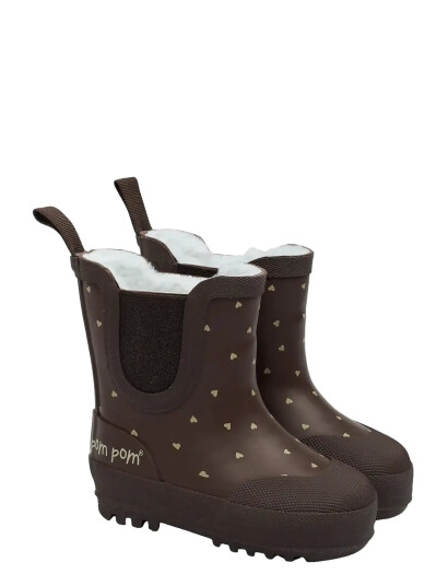 Pom Pom Brook Gumboots Thermo Ankle   Brown   29