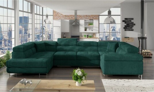 Seksjon Eltap Letto 340x202x90 cm Kronos 19 Mørk Grønn Venstre