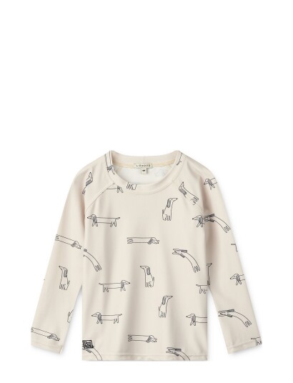 Liewood Noah Printed Longsleeve Swim Tee - Cream - 62