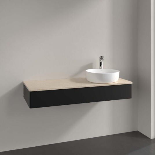Villeroy & Boch  Antao Servantskap med 1 skuff 120x50x19 cm u/lys Sort Matt/Crème