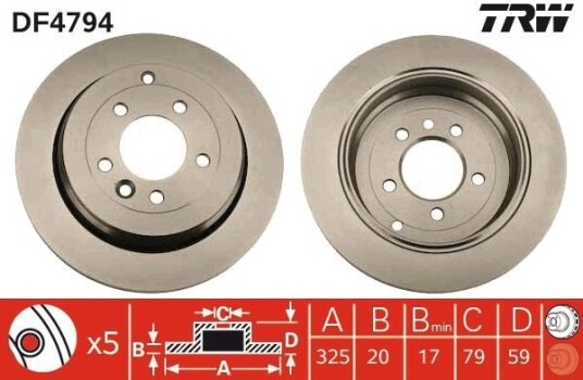 Bremseskive TRW DF4794