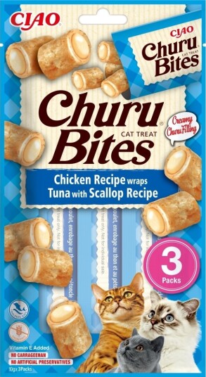 Inaba Churu Bites Tunfisk Kamskjell Kylling 3 X 10 G