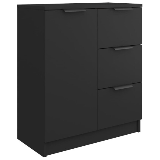 vidaXL Skjenker 2 stk svart 60x30x70 cm konstruert tre