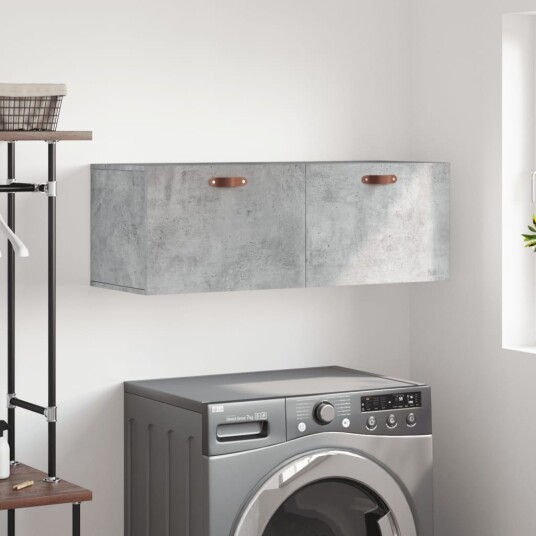  Veggskap betonggrå 100x36,5x35 cm konstruert tre 8720845949532