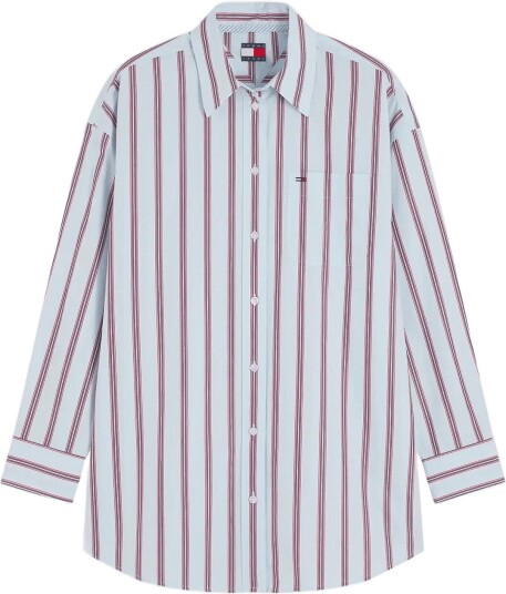 Tommy Jeans Tjw Ovs Essential Shirt Ext SHEER BLUE STRIPE XS