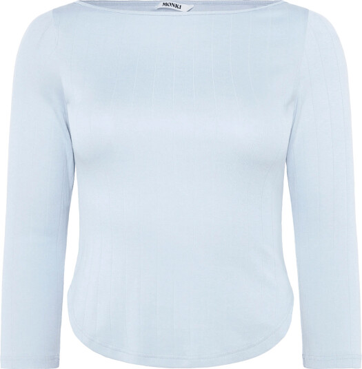Monki Boatneck Top Blue L