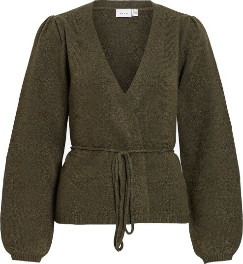 Vila Kardigan Vikehla L/S Belt Knit Cardigan/Pb Grønn