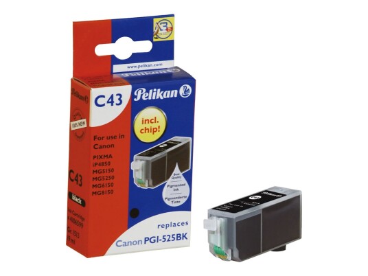 Pelikan C43 - 19 Ml - Svart - Kompatibel - Blekkpatron - For Canon Pixma Ip4950 Ix6550 Mg5350 Mg6250 Mg8150 Mg8250 Mx715 Mx885 Mx892 Mx895