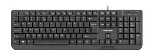 Natec Trout, Full-Size (100%), Usb, Membrannøkkelbryter, Qwerty, Sort