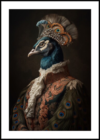 Regal Peacock Portrait Plakat / 70x100