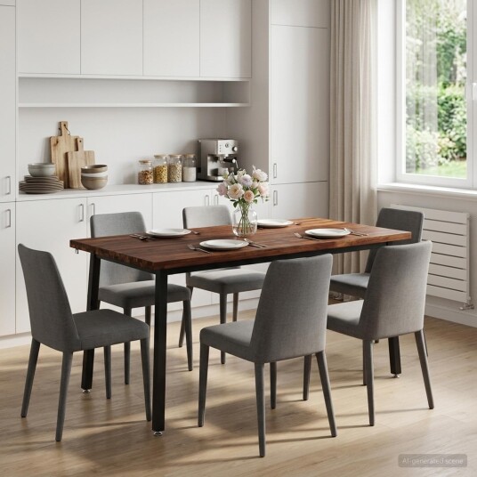 vidaXL Firkantet spisebord 160 x 80 x 75 cm Solid akasietre Mørk brun