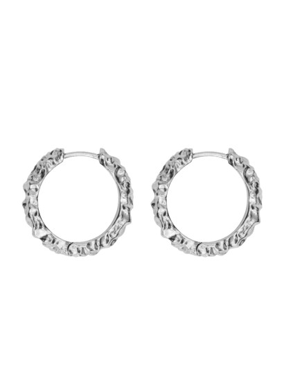 IX STUDIOS Ix Crunchy Edge Earrings Silver |Silver |One Size IX STUDIOS Ix Crunchy Edge Earrings Silver |Silver |One Size
